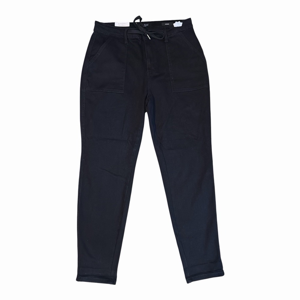 Judy Blue Black High Rise Jogger Pants Drawstring Stretch Denim Size 15 - Picture 2 of 5